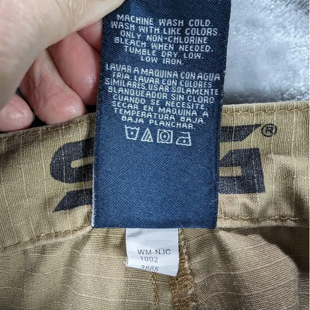 SOG Pants Mens 36 x 30 Khaki Double Knee Brown Ripstop Rugged Extra Pockets READ